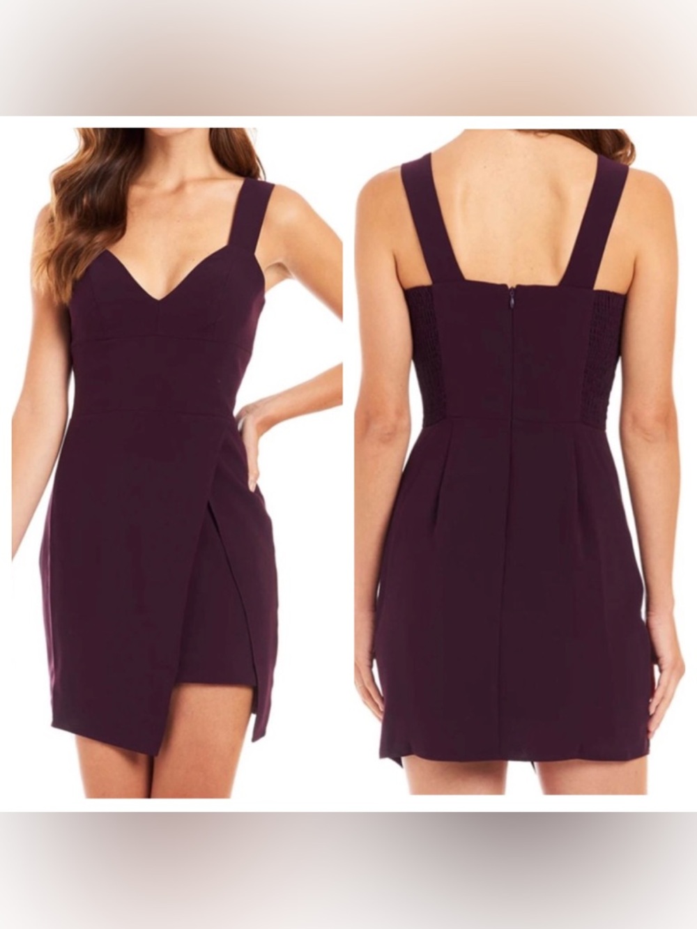Amanda Uprichard Primrose Mini Dress in Dark Plum